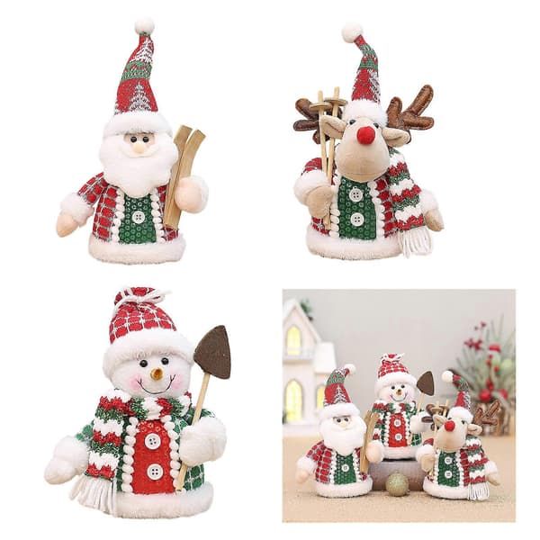 Julebordpynt Mini Figurer Polyester Trehåndverk Ornament For Stue Kontor Butikkutstilling C[D] A