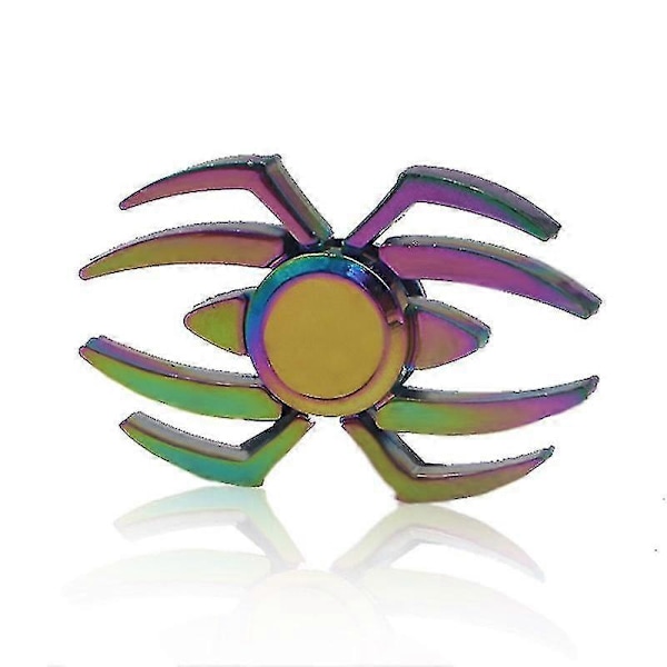 Regnbågsfärgad metall finger spinner kullager spinner leksak vuxenleksaker för barn elektropläterad hybrid kullager fidget spinner roliga leksaker[D] E