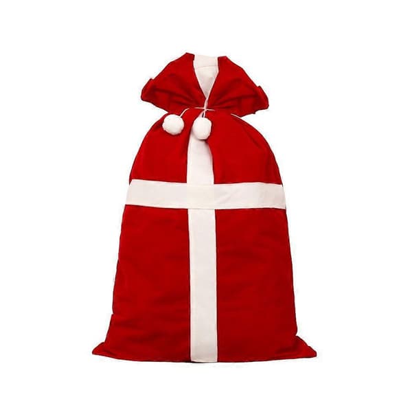 Julegodtepose, gavepose af fløjl, håndarbejde [D] Red S