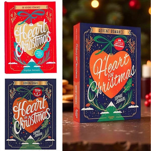 Et hjerte for jule-advent-romanse, julekjærlighetshistorie-advent, romanse-adventbok, åpne et kapittel hver dag [D] blue