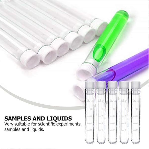 50 st 10 ml Plast Lab Frysfasta Provrör Flaska Förseglade Provbehållare[D] White 10.5X1.6CM