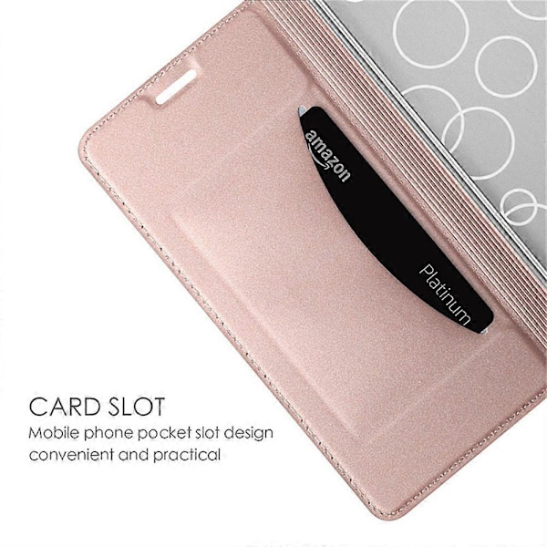 Til ZTE nubia Red Magic 10 Pro 5G Etui PU Læder Telefon Cover med Kortholder Stand Magnetisk Lukning[D] Multicolor Rose Gold