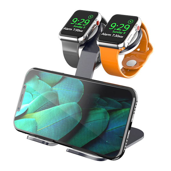 Laddningsställ Stativ Dubbel Klocka Laddningsdocka Bas för Apple-Watch 1/2/3/4/5/SE