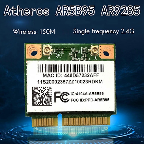 Atheros AR5B95 AR9285 Trådlöst Nätverkskort 2.4G 150Mbps PCI-E Halvhög -in Nätverkskort för X23