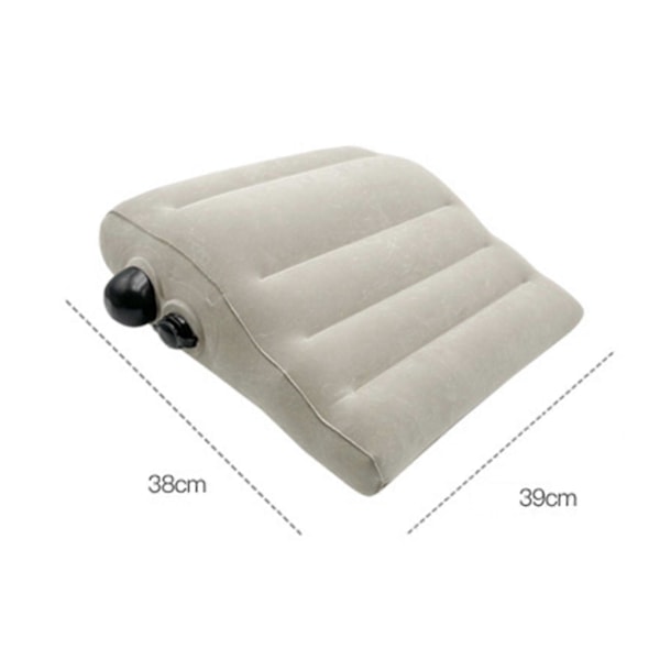 Uppblåsbar Kilkudde Uppblåsbar Benkudde för Läsning Kontor Säng[D] Gray 39cmx38cmx14cm