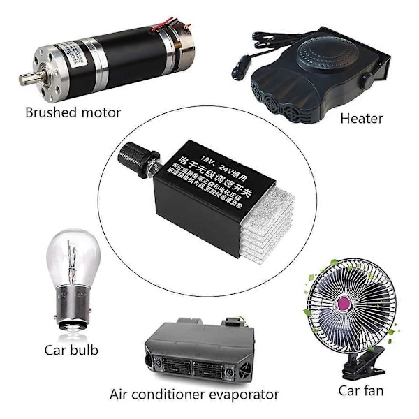1 stk. Motorhastighedsregulator 12V/24V 10A Motorhastighedskontrolkontakt As shown
