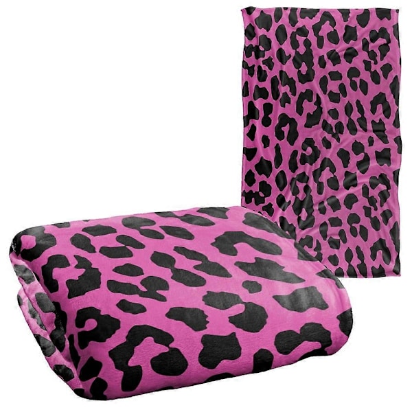 Logovision Leopard Print Rosa og Svart Silkeaktig Myk Kasteteppe fsgyde175 60x50in 125x150cm