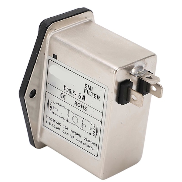 EMI Strømfilter Enkeltfaset IEC Stikpanel Strømledningsfilter Støjundertrykker til Medicinsk Udstyr AC115 250V[D]