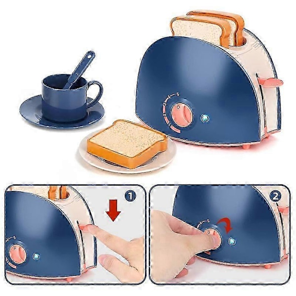 GaiBoSi Leksakskök Apparater Set Kaffebryggare Mixer Blender Brödrost Leksaksuppsättning Pedagogiska Leksaker för Barn Flickor Pojkar Brown