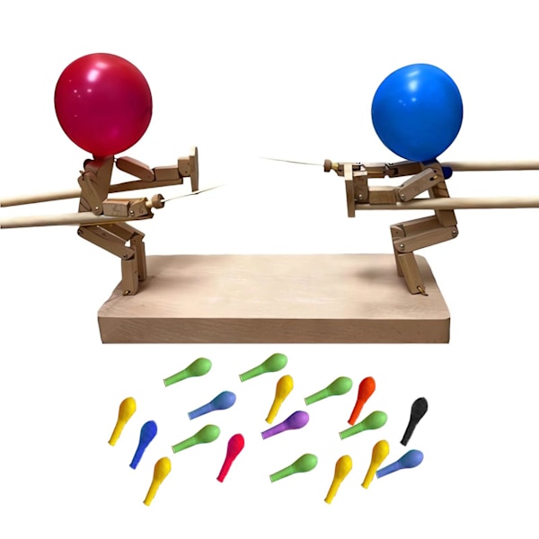 Bambus Battle Balloon Spil - Hurtigt Tempo Træ Fægtespil Dukker Poke Ballon Legetøj B