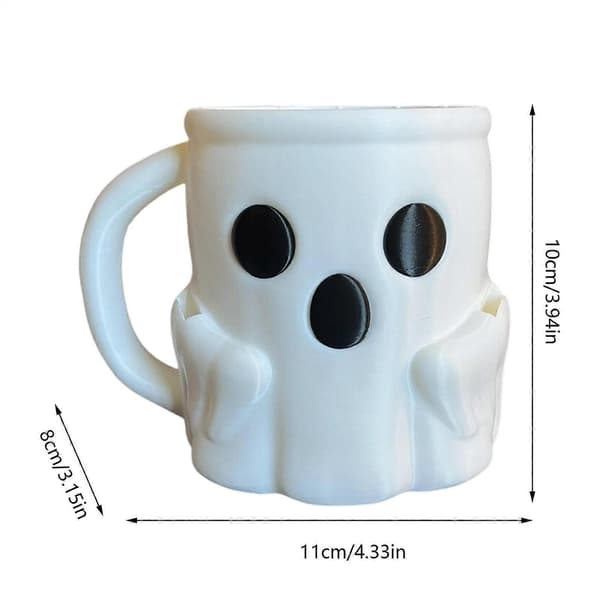 Halloween Spooky Ghost Ice Cream Coffee Mug for Cold Tea and Whiskey (D)