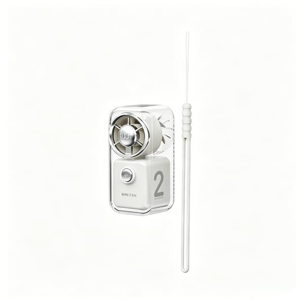 Personlig ventilator | Lydløs bordventilator 2000 mAh - 5 blæserhastigheder - Mini USB-C genopladelig ventilator (D)