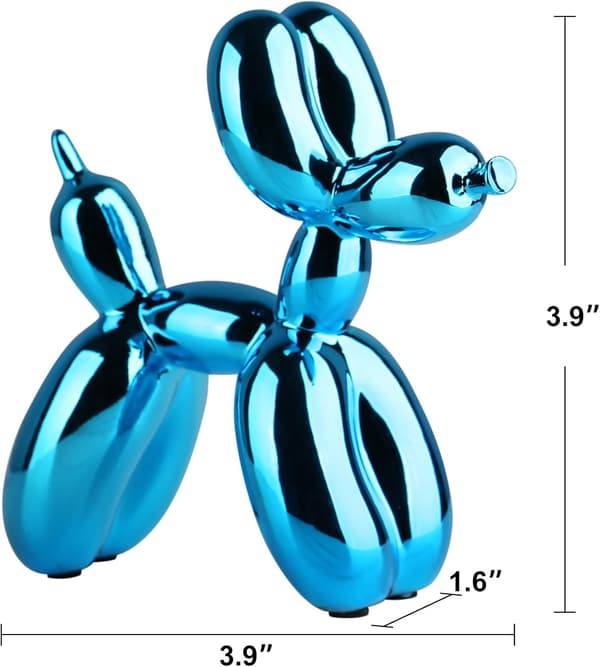 Skinnende Elektropletteret Ballonhund Figur Samlerobjekt Kunst[D]