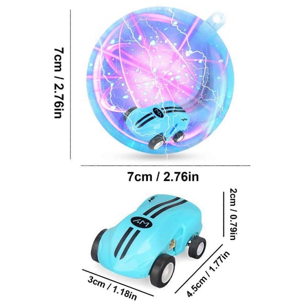 360 Mini High Speed -auto, Mini Leluauto, Lasten Läpinäkyvä Valoisa Leluauto [D] Blue