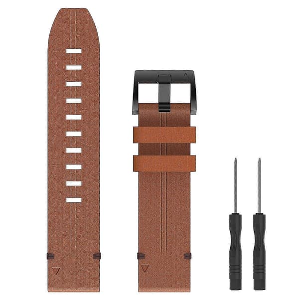 Til Garmin Instinct 2S 20mm Læder Stålspænde Urrem[D] Brown