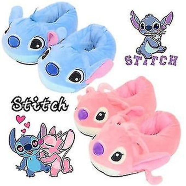 Stitch Angel Tofflor för Kvinnor och Flickor, Fluffiga och Varma Vintertofflor, Tecknade Hustofflor för Pojkar och Vuxna tao [D}