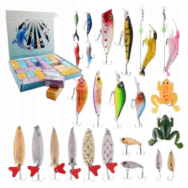 Fiskekalender Blind Box Fiskesæt til Flere Kroge Blå[D]