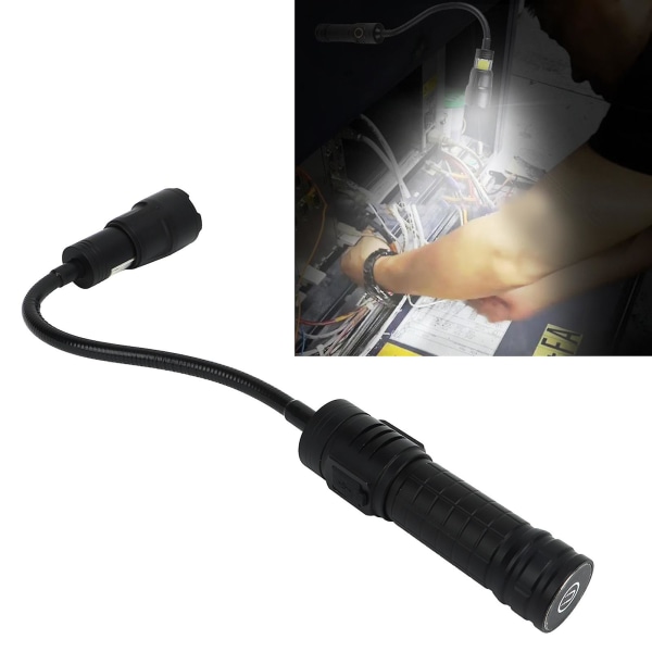 1000lm LED-arbetslampa Magnetisk Flexibel LED-ficklampa Typ C Zoombar Ljus Med Cob Sidoljus [kk]