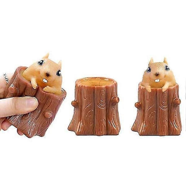 2 st Squeeze Squirrel Leksaker Dekompressions Squirrel Cup, Squishes Leksak För Barn[D]