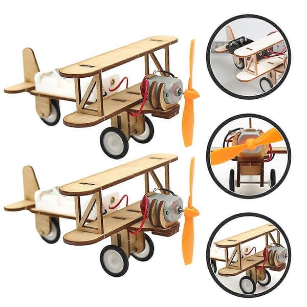2 stk. Træsamlingsfly Børn DIY Legetøj Simuleret Samlingsmodel Legetøj DIY Trælegetøj[D] Multi