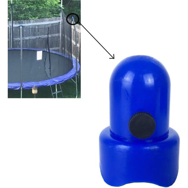Stora trampolinstolpskydd med skruvbara bultar, endast för stolpar med 1,5\" diameter, 6 stycken, blå.（D）
