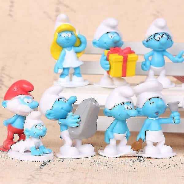 12 st Smurfdockor Animedocka Leksak