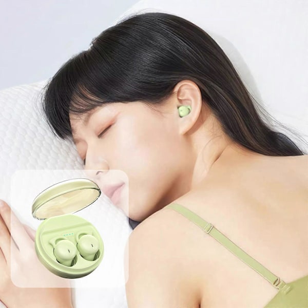 Sömnöronsnäckor Trådlösa Bluetooth-hörlurar Bluetooth 5.3 Mini In-Ear Dubbla Mikrofoner Bärbara Hörlurar För Sömn Green