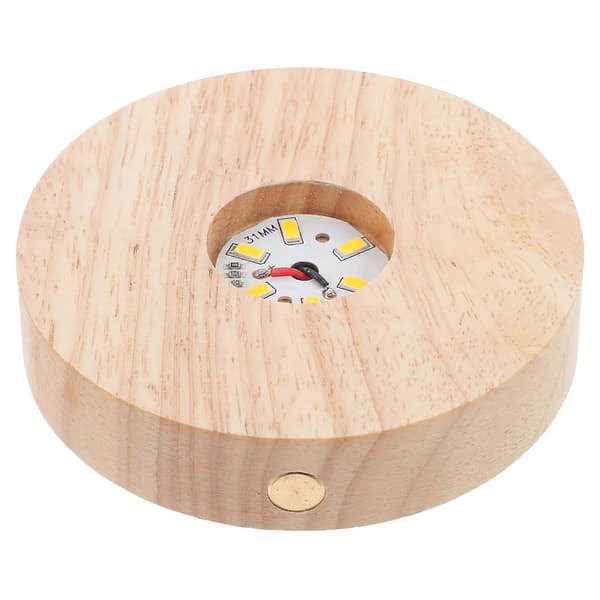 1 Sett med krystallkule trestativ LED-lys Display Base USB-belyste trebaser[D]