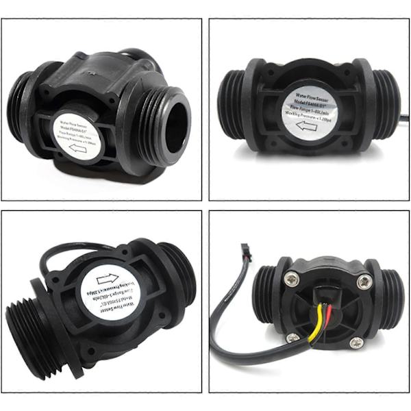 1-60L/min Vattenflödes Hall Counter/Sensor Vattenkontroll Vattenflödeshastighetsbrytare[D]