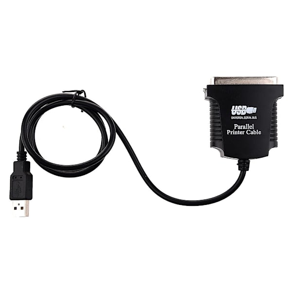 USB Printer Parallel Port 36-bens Han-Stik Konverteringskabel Sort