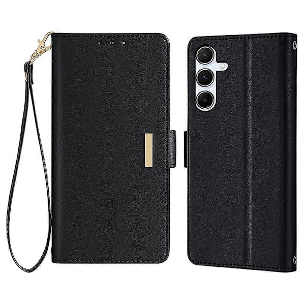 Læder Wallet Case med RFID-blokering og stativfunktion samt håndrem til Samsung Galaxy A26 5G - Grøn[D] Multicolor Black