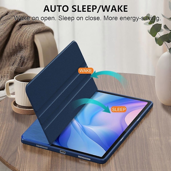 Fodral för Lenovo Tab P12 TB371FC Läder+Akryl+TPU Stativ Tabletskydd med Auto Väcka/Sova