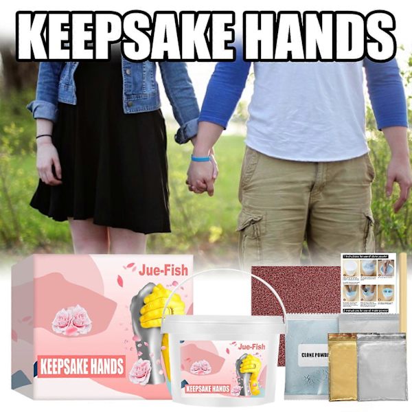 3D Gips Hand Avgjutningskit DIY Handgjorda Händer Form Set med Pinne Minnessak Händer[D]