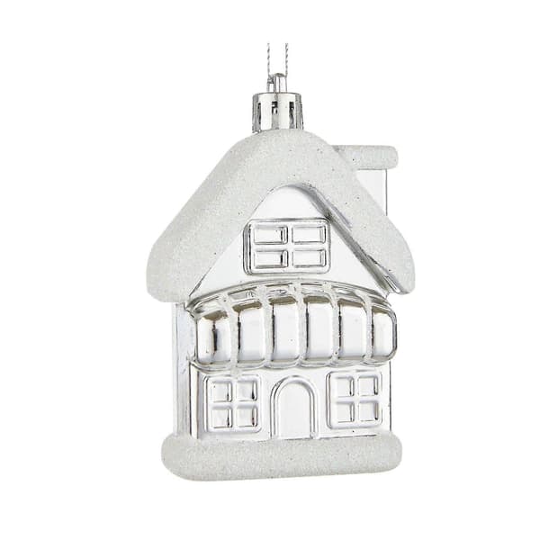 Besparelser på op til 30% på julesnehus Snehus Vedhængsformet Malet Jul Julepynt Æskesæt Tilbud[D] Silver