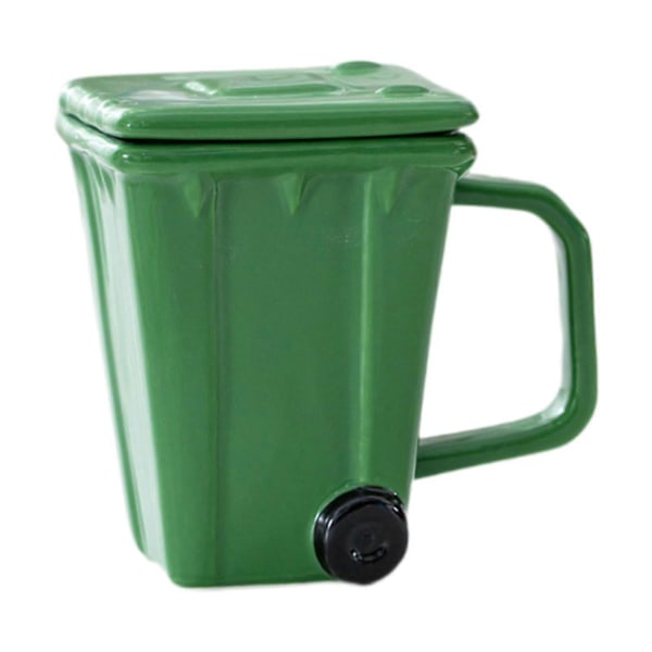 Kaffekopp Daglig Bruk Kopp Bar Tilbehør Vannkopp Kreativ Søppelkasse Krus Søppelbøtte Kopp for Iskaffe Frokost Juice[D] Green
