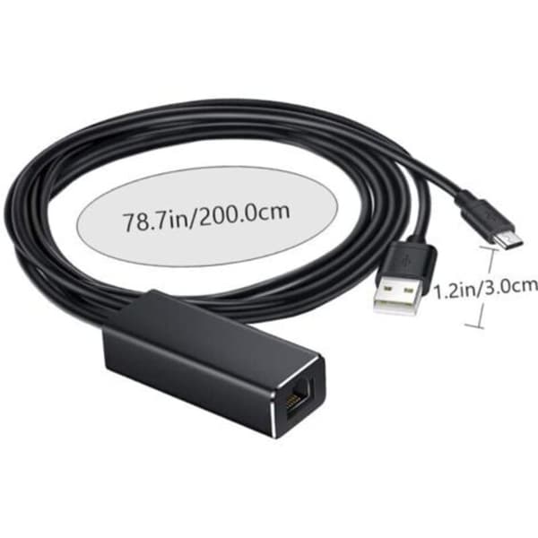 Mikro-USB til Ethernet-adapter Mbps for TV Stick og strømming, stabilt nettverk, ingen bufring, bærbart tilbehør (D)