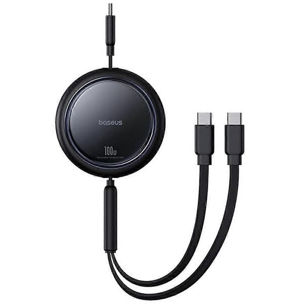 BASEUS Bright Mirror Series 1m Snabbladdningsdatakabel Typ-C till C+C 100W Infällbar Kabel[D]
