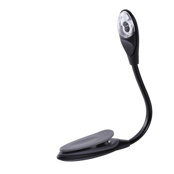 Grå Mini Bærbar Boklampe for Belysning med Klemme Skrivebordslampe[D]