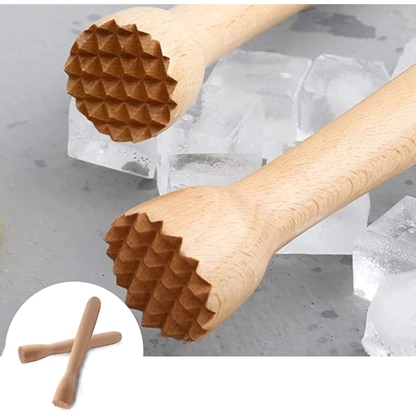 2 st Mojito Muddler i trä, hygienisk ismudler, enkel att använda och rengöra (C-G-3)