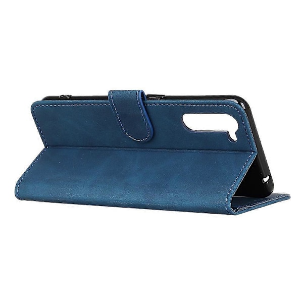 OnePlus Nord Retro -tekstuurinen nahkakotelo OnePlus Nord[D]:lle Blue