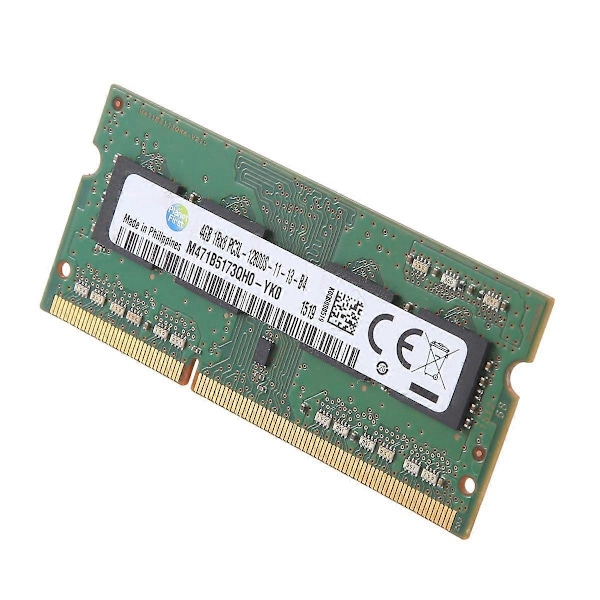 DDR3 4 Gt:n kannettava tietokoneen RAM-muisti 1600 Mhz PC3 12800 1RX8 1.35V 8 IC SODIMM-muisti vain