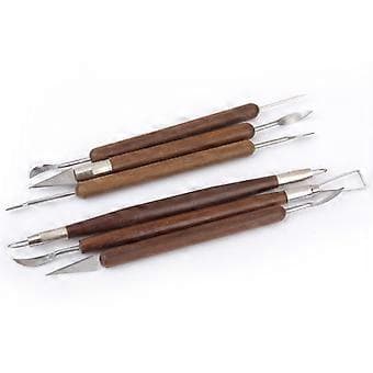 Handskulpturkit för 1 förpackning med 6 keramiska material [D] 6pcs