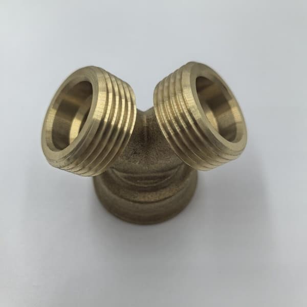 Y-kobling for vaskemaskinens tilførselsslange, 3/4\" svingmutter, messing Jaune 0.05