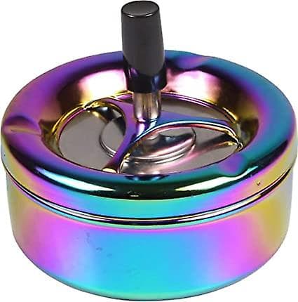Roterande askkopp i regnbågsdesign - Flerfärgad - Diameter: 11cm[D]