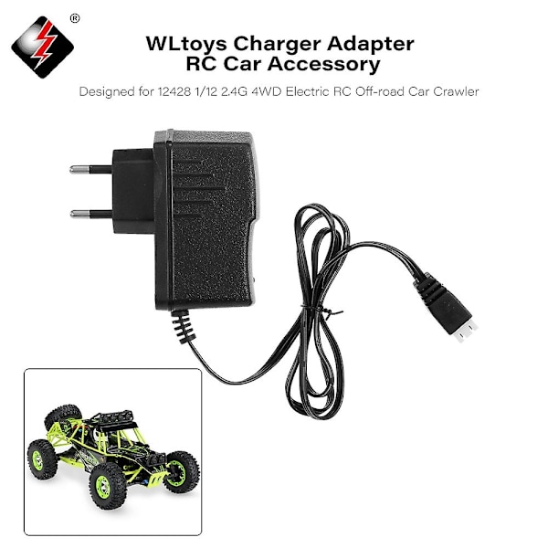 RC Laddare Adapter RC Bil Tillbehör för WLtoys 12428 1/12 2.4G 4WD Elektrisk RC Off-road Bil Crawler