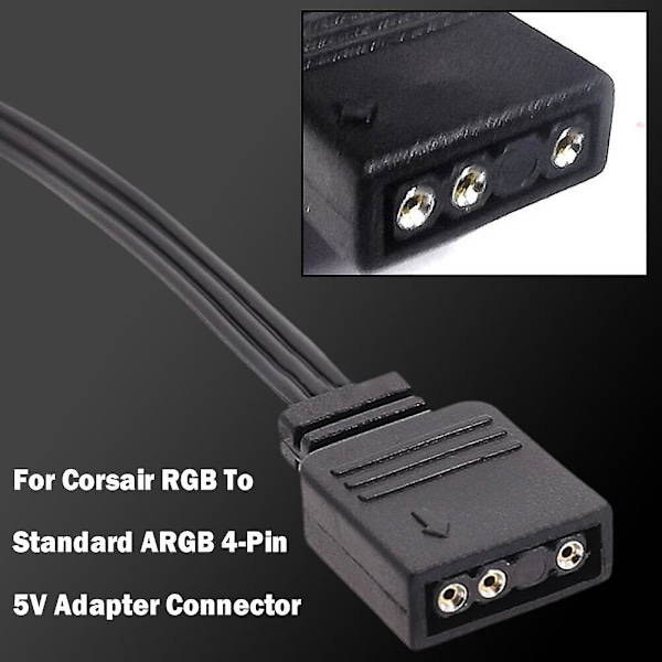 For Corsair 4 Pin RGB til Standard ARGB 5V 3 Pin Connector med Adapter 25cm Kabel