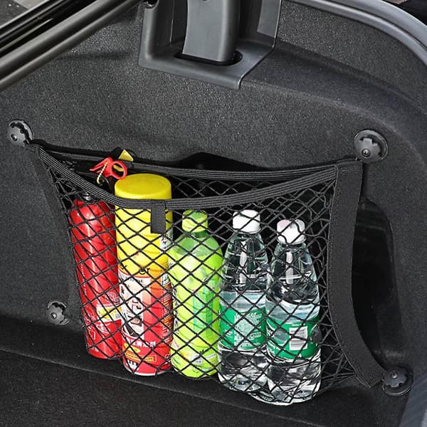Dobbeltlags lastnet strækbart opbevaringslomme mesh opbevaringsorganisator [D] 45*25cm
