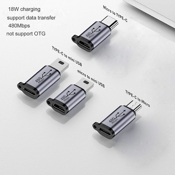 Micro USB till Mini USB Typ-C Adapter Usb-C Hona Till Micro Usb Hane Konverterare[D] Micro to Mini USB