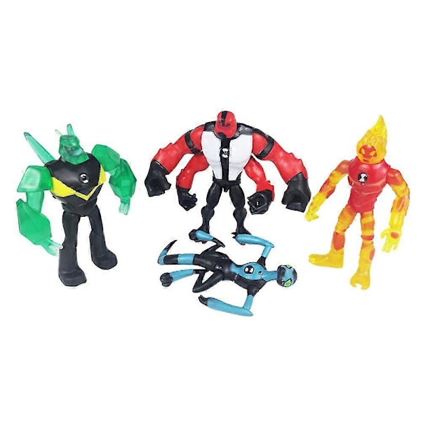 9-pak Ben 10 Actionfigur Ben Tennyson Four Arms Grey Matter Heatblast Samlefigurer Lekebarn Gaver