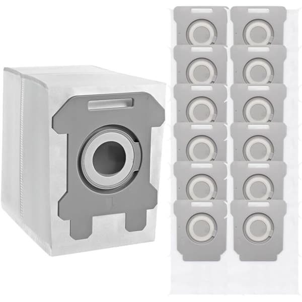 Pakke med 12 støvsugerposer til iRobot Roomba i7, i7+, E5, E6, s9, s9+ Clean Base Blanc 0.05